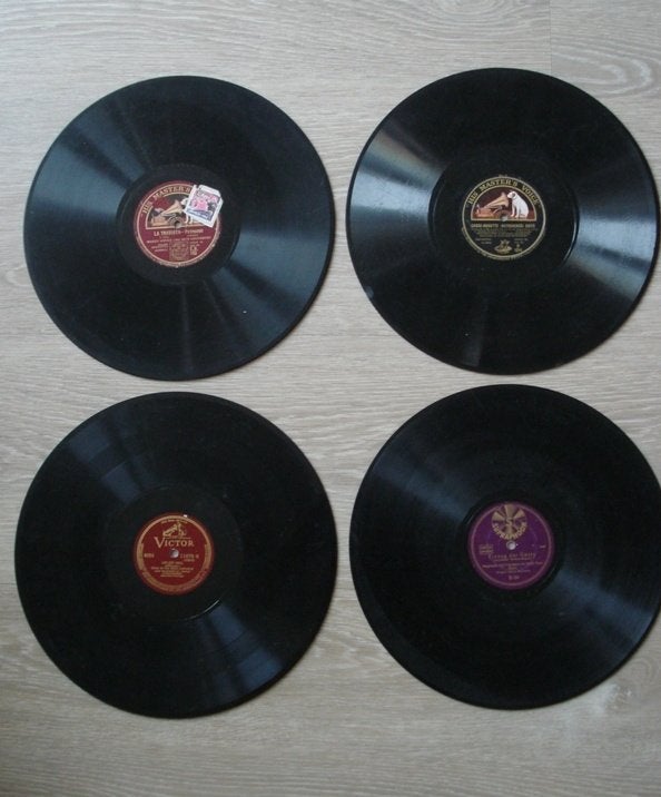 3 Oude bakelieten 78 toerenplaten 30 cm grammofoonplaten Lp, Ophalen of Verzenden