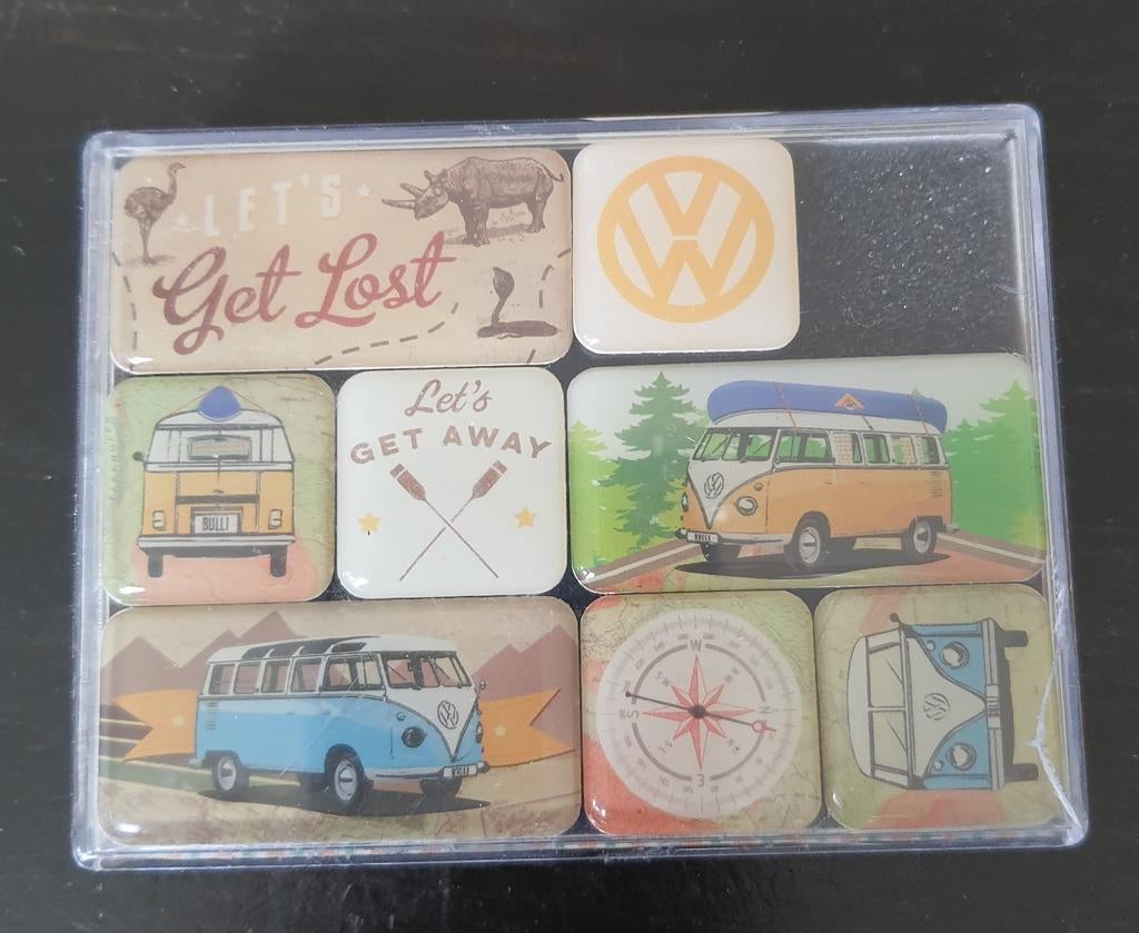 Nostalgic-Art VW Bus Magneet Set - Camp Adventure, Verzamelen, Ophalen of Verzenden, Zo goed als nieuw, Overige typen