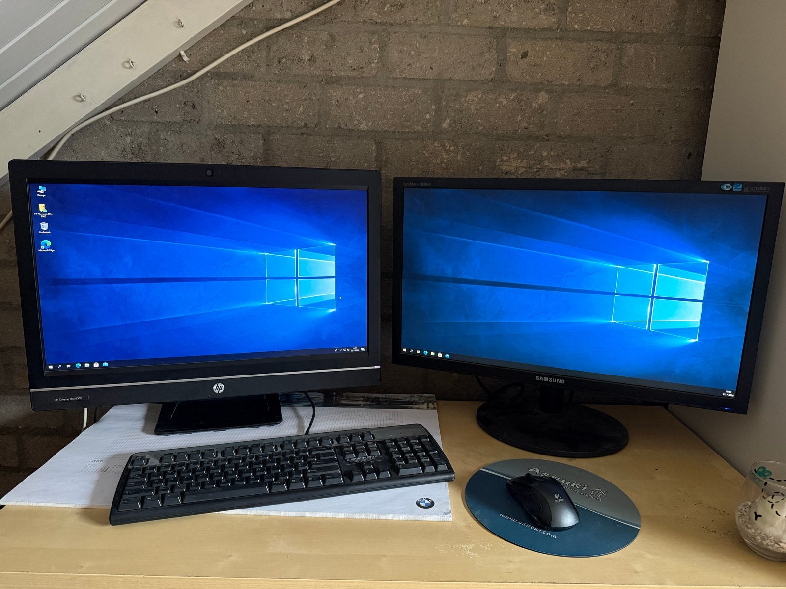 HP Compaq Elite 8300 All-in-One met 2 schermen, Win 10 Pro, Computers en Software, Desktop Pc's, Ophalen, Gebruikt, HDD, Met monitor