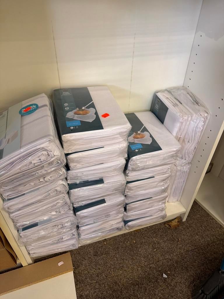 Partij horeca linnen: theedoeken, filterdoeken, servetten, Ophalen of Verzenden, Nieuw, Wit, Theedoek of Handdoek