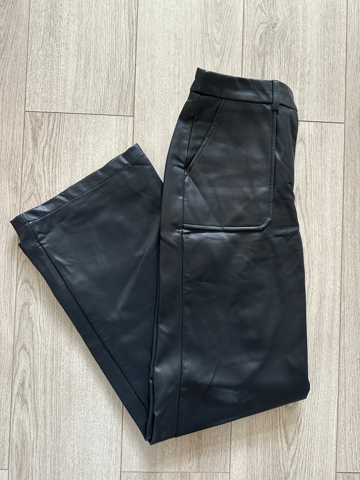 My Jewellery straight leren broek - maat XS, Zwart, Ophalen of Verzenden, Zo goed als nieuw, Maat 34 (XS) of kleiner