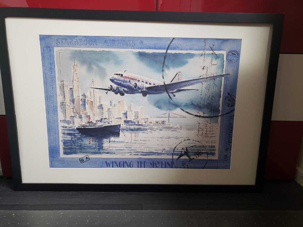 Jack learoy winging the skyline (print), 50 – 75, Ophalen of Verzenden, Zo goed als nieuw, 75 tot 100 cm