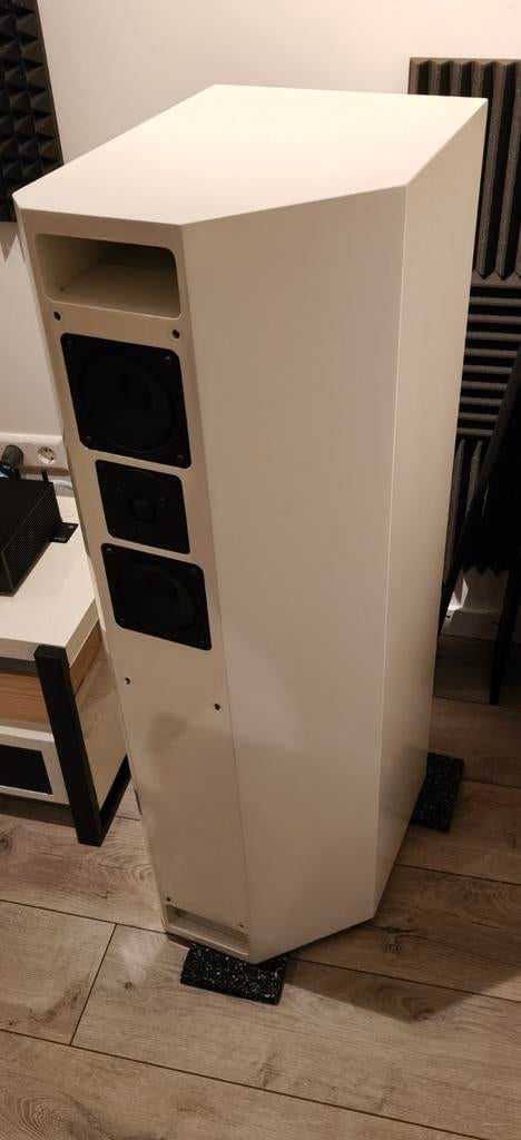 Isophon (Gauder Akustik) Indigo speakers, Gebruikt, 120 watt of meer, Front, Rear of Stereo speakers, Ophalen