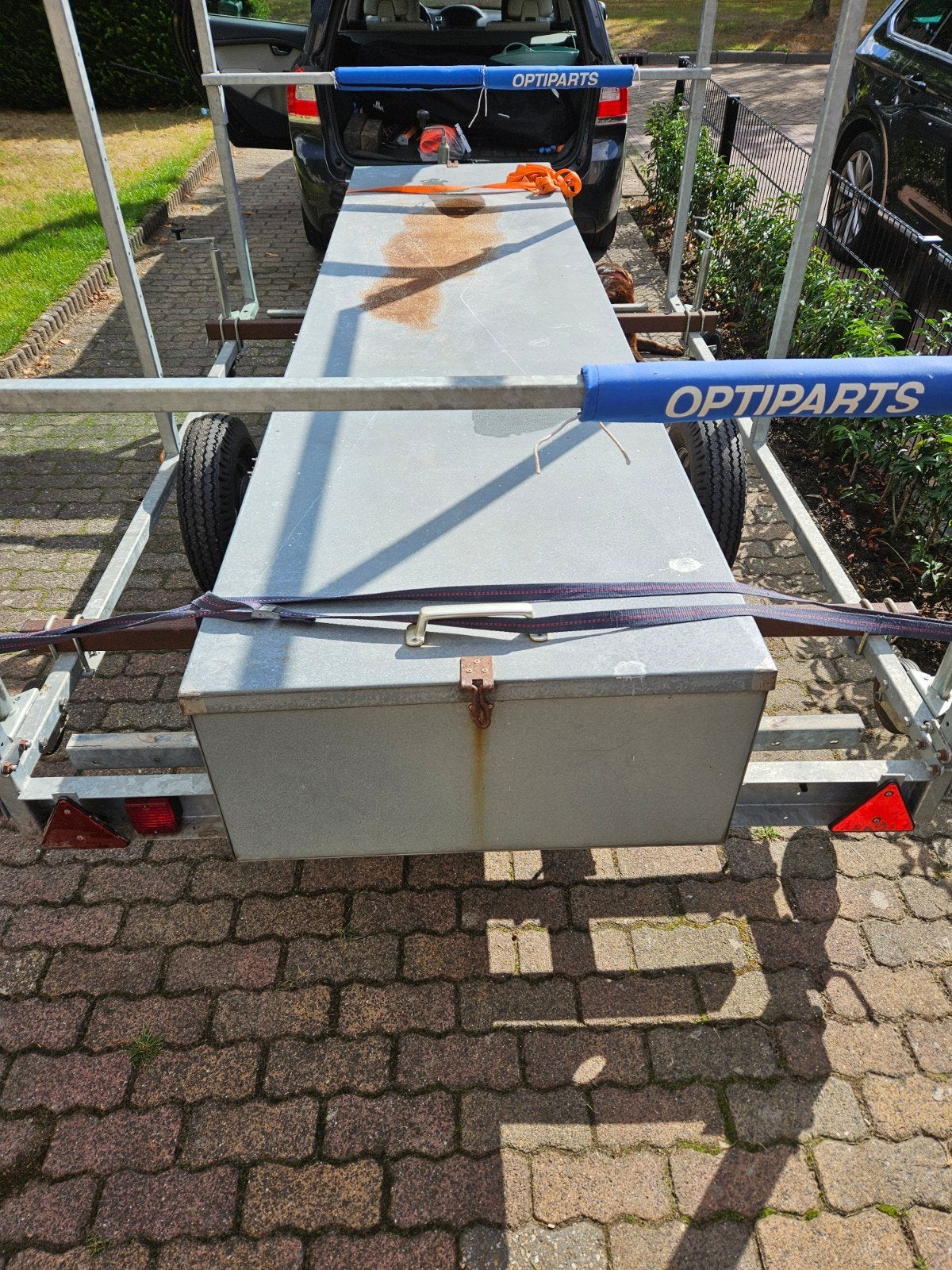 Verzinkte stalen opbergkist 295x75x35 cm, Ophalen, Gebruikt