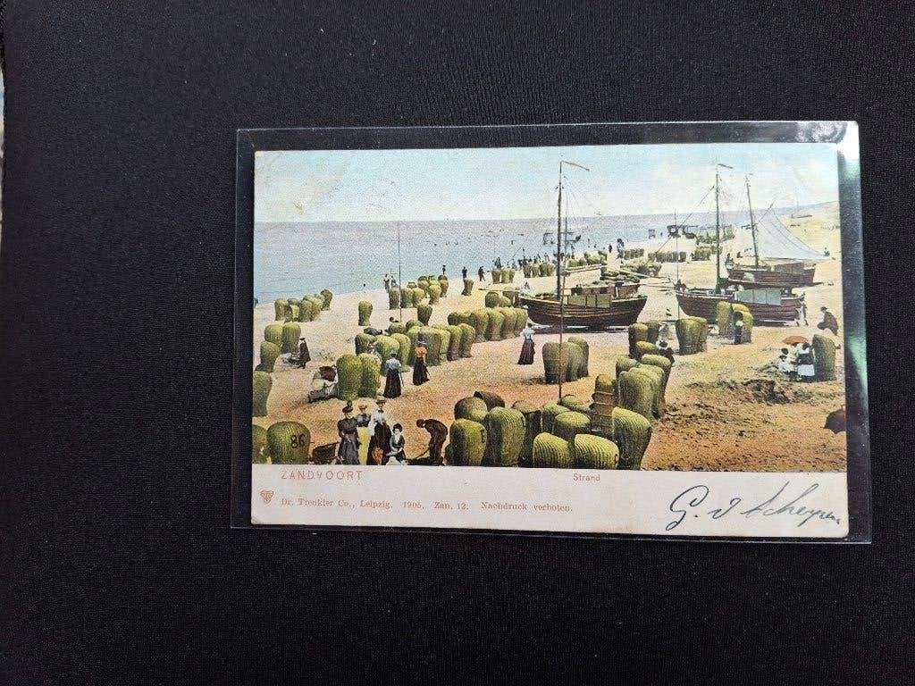 Oude Ansichtkaart Zandvoort Strand 1905, Ophalen of Verzenden, Voor 1920, Gelopen, Noord-Holland