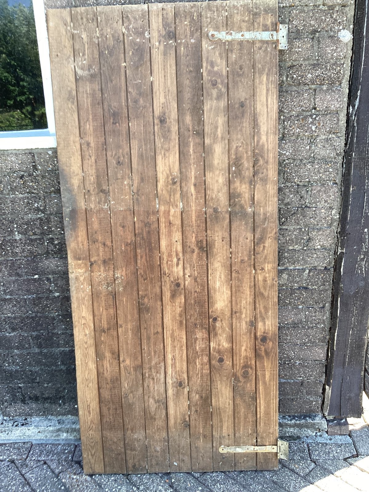 Grenen deur van mes en groef planken 186x83 cm., Ophalen, Gebruikt