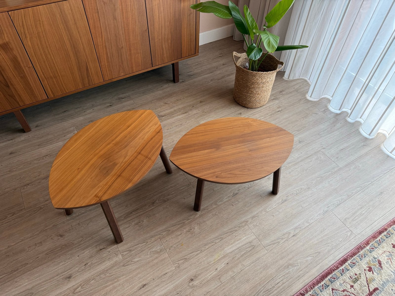 IKEA Stockholm bijzettafel set, walnootfineer, Ophalen, Minder dan 45 cm, 55 tot 75 cm, Zo goed als nieuw