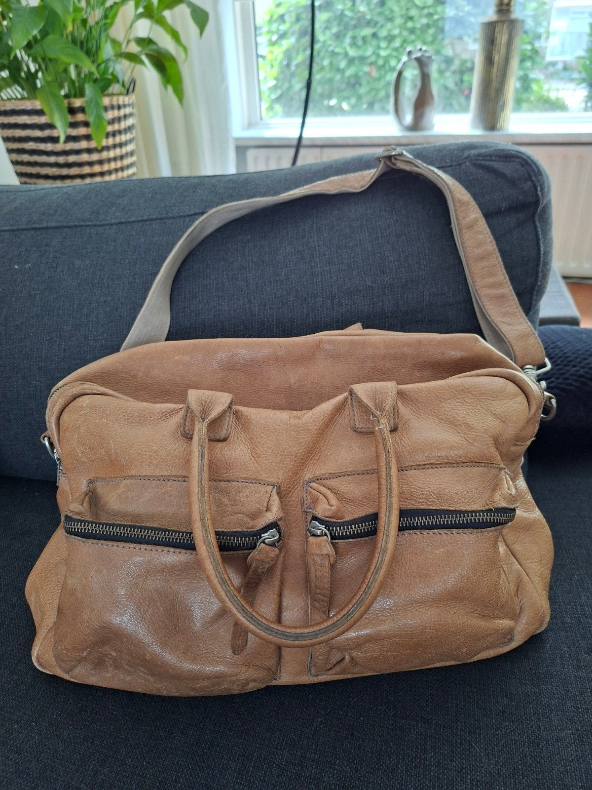Cowboysbag leren schooltas/handtas/schoudertas, Ophalen of Verzenden, Zo goed als nieuw, Bruin, Overige typen