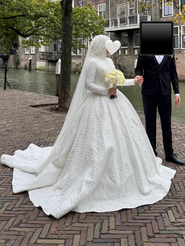 Trouwjurk, Ophalen of Verzenden, Zo goed als nieuw, Wit, Trouwjurk