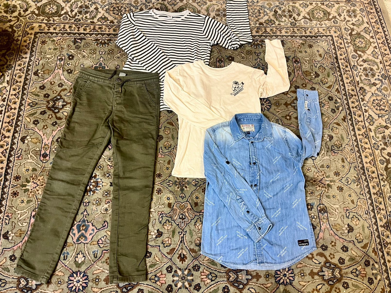 140/146 jongens bundel overhemd, longsleeve, Ophalen of Verzenden, Zo goed als nieuw, Maat 140