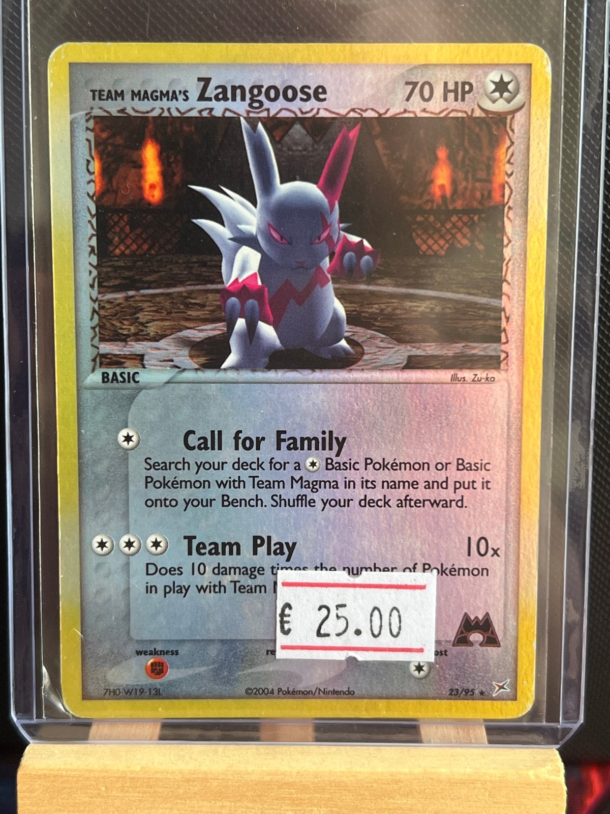 Team Magma's Zangoose Rev Holo Pokemon Kaart 23/95, Hobby en Vrije tijd, Verzamelkaartspellen | Pokémon, Ophalen of Verzenden