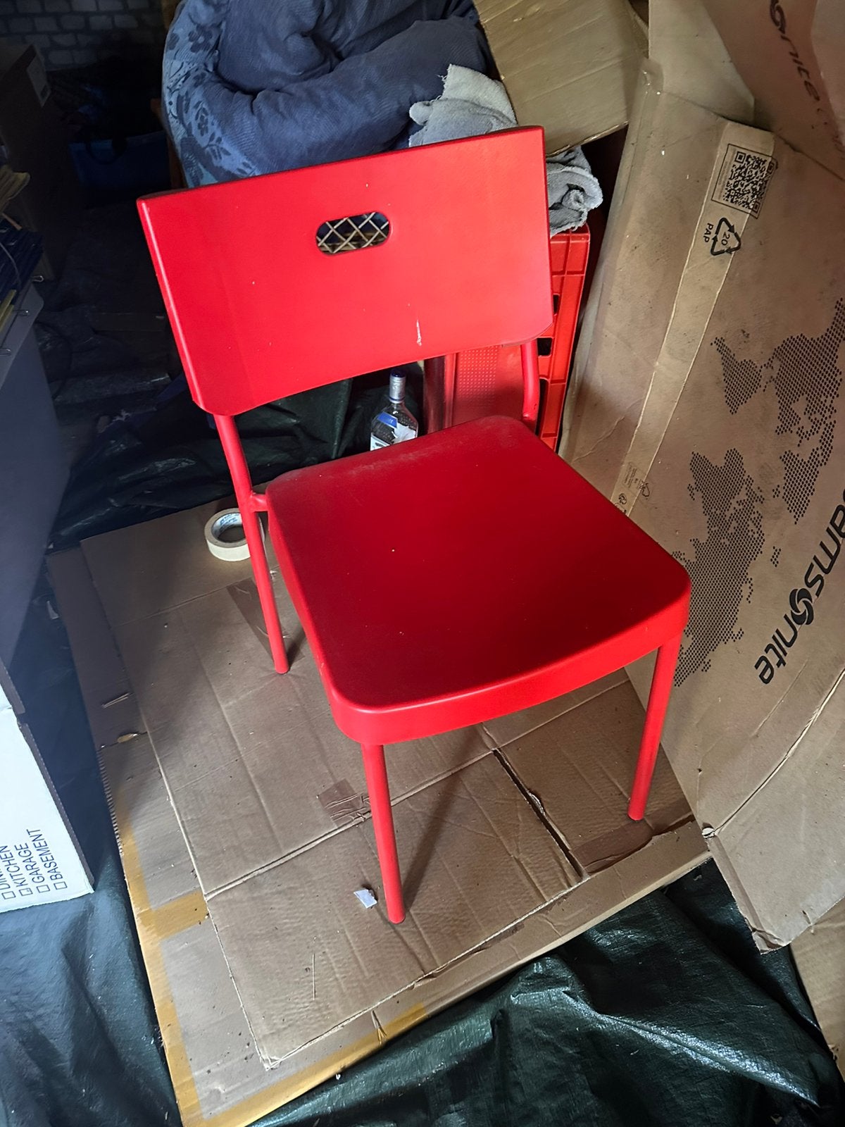 Stapelstoelen 4 stuks, Ophalen, Kunststof, Gebruikt, Zwart
