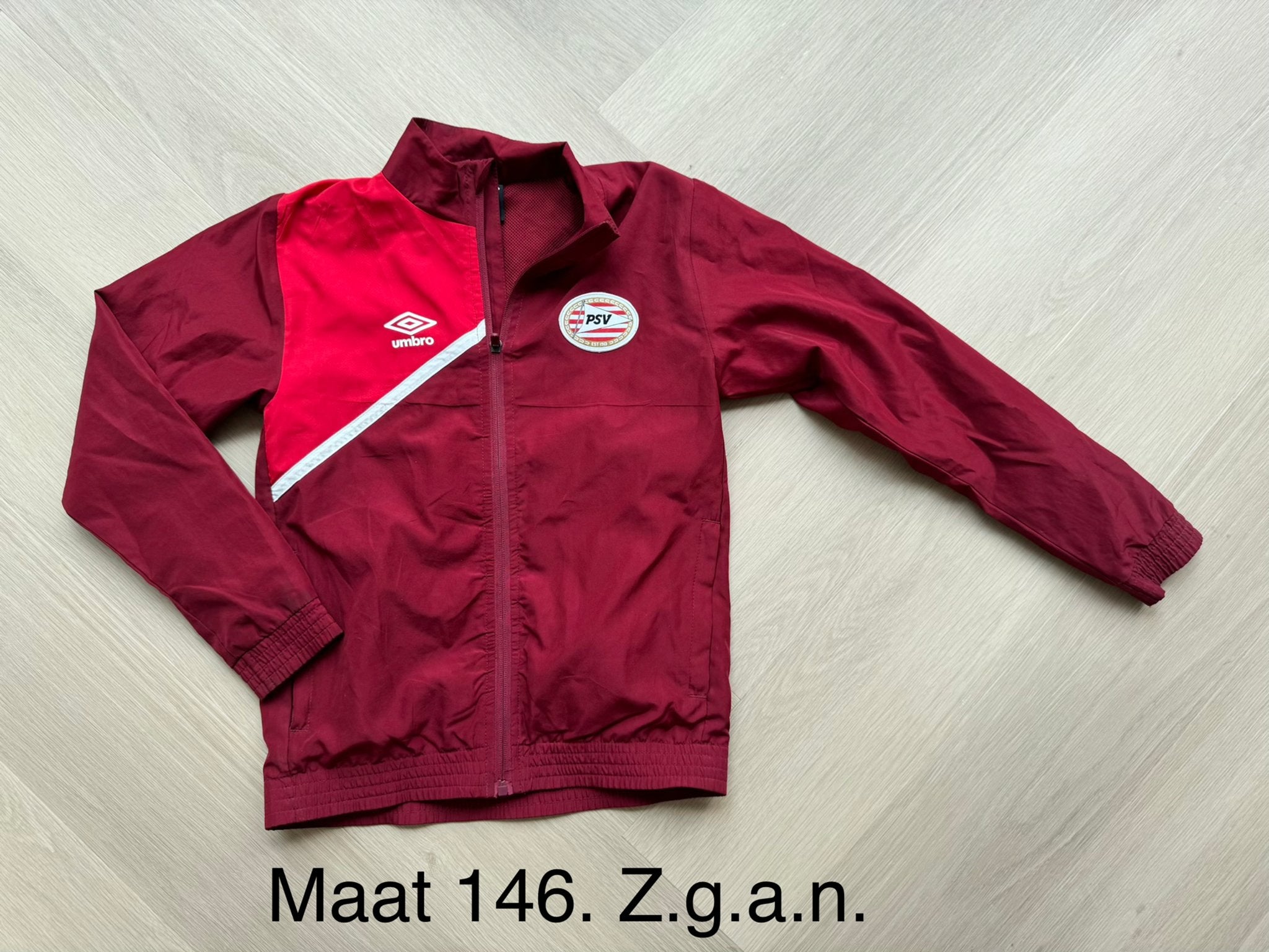 PSV Umbro Trainingsjack Maat 146 Z.g.a.n., Ophalen of Verzenden, Zo goed als nieuw, Jongen of Meisje
