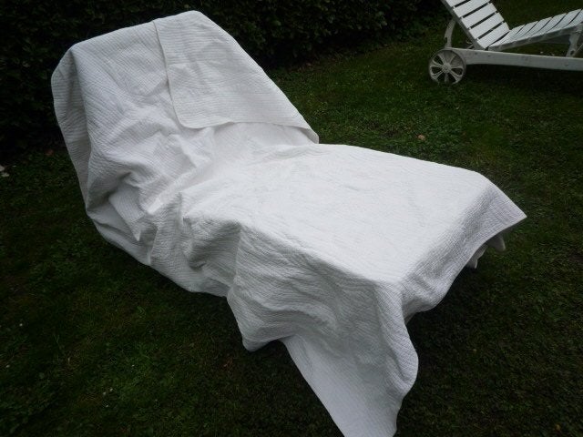 dubbel doorgestikt sprei 240x220 cm 1per  ecru, Huis en Inrichting, Slaapkamer | Beddengoed, Zo goed als nieuw, Deken of Dekbed