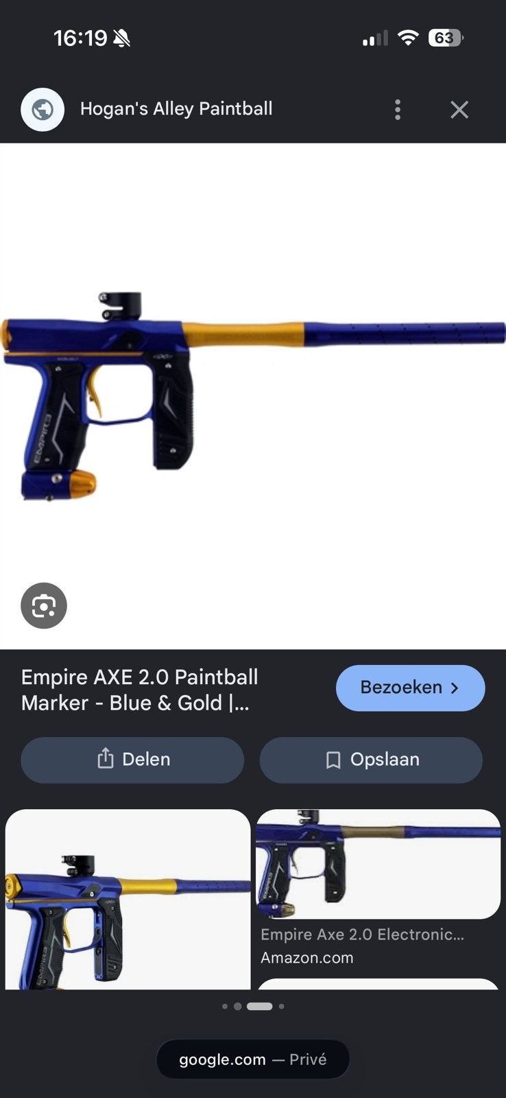 Empire axe 2.0 marker met dye hopper, Ophalen of Verzenden, Zo goed als nieuw