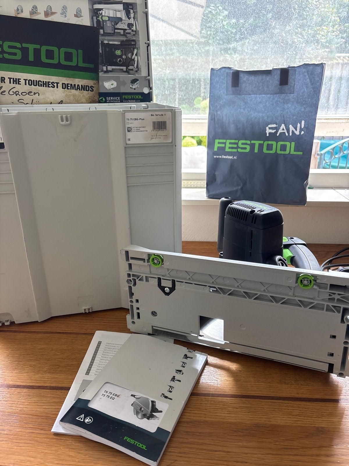 Festool TS 75 EBQ-Plus invalzaag in Systainer, Invalzaag, 70 mm of meer, Ophalen of Verzenden, Zo goed als nieuw