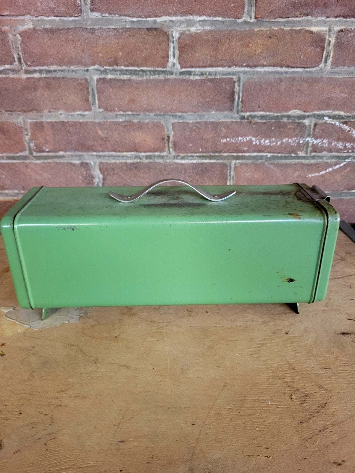 Vintage groene ontbijtkoek trommel, Antiek en Kunst, Ophalen of Verzenden