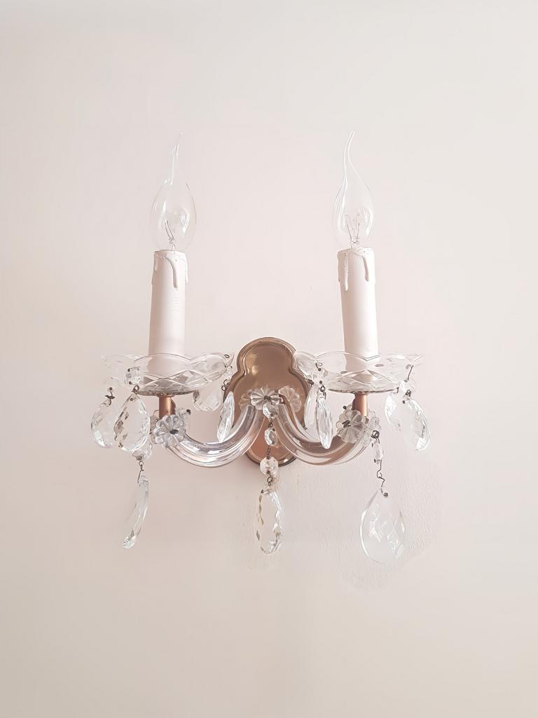 Prachtige kristallen wandlamp, Ophalen of Verzenden, Zo goed als nieuw