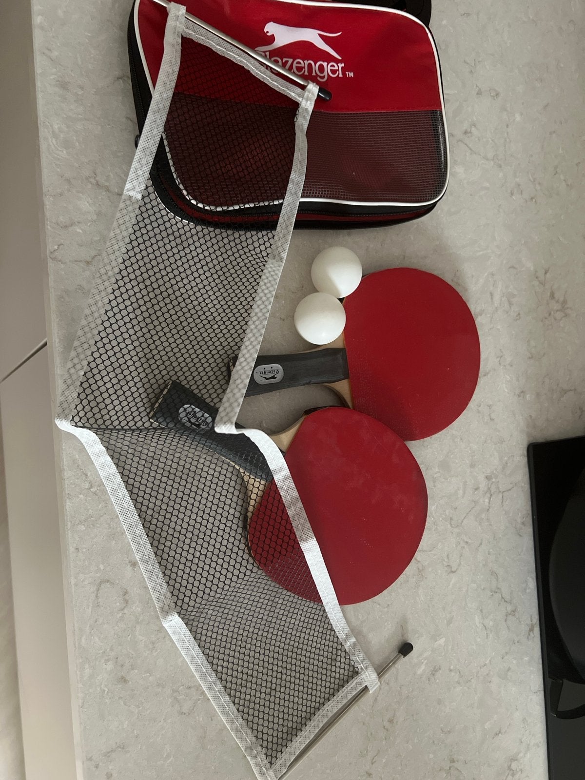 Tafeltennis set: 2 batjes, netje en 2 balletjes, Ophalen of Verzenden, Gebruikt, Net, Batje(s) of Balletje(s)
