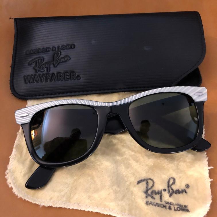 Vintage B&L Ray-ban Wayfarer White Pearl street zonnebril W4, Ray-Ban USA, Zonnebril, Wit, Ophalen of Verzenden