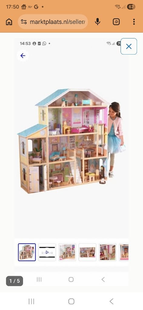 Groot kidscraft poppenhuis met veel accessoires, Ophalen, Gebruikt, Poppenhuis