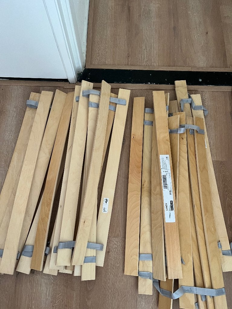 Slatted Bed Base (Ikea LURÖY - 140x200), Ophalen, Gebruikt, Eenpersoons, Wit