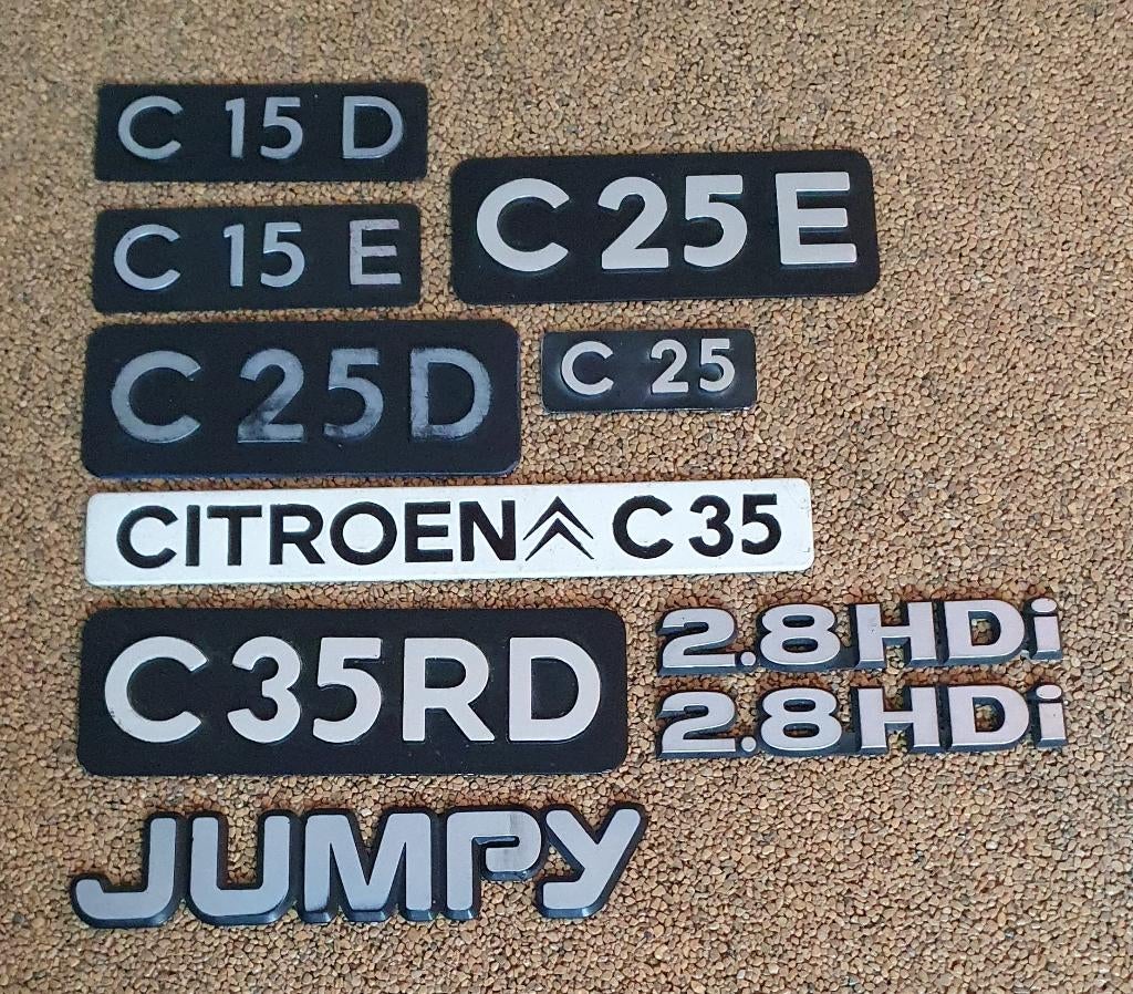 Citroen 10 typeplaatjes C15, C25, C 35, Jumpy, 2.8 HDi, Ophalen of Verzenden