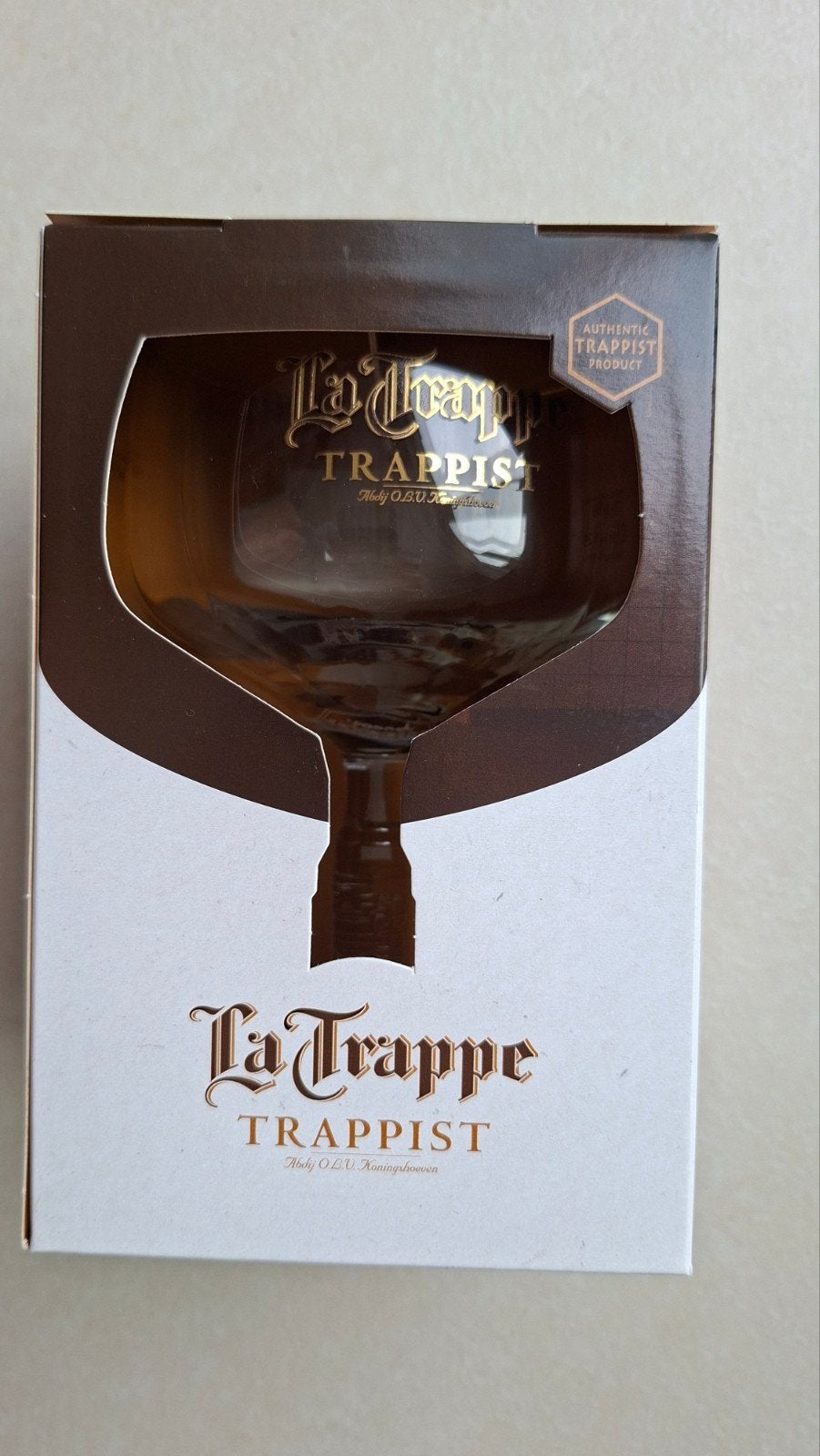 La Trappe Trappist Prior bokaal glas - Nieuw in doos, Nieuw, Ophalen of Verzenden, Wit, Overige merken