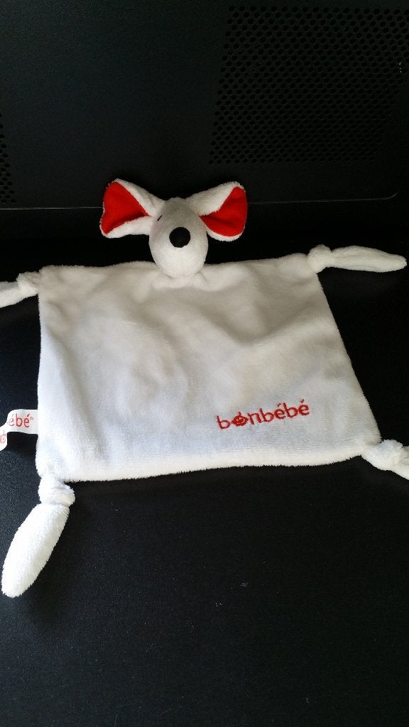 Bonbebe konijn/beer of muis knuffel doekje wit/rood velours, Kinderen en Baby's, Speelgoed | Knuffels en Pluche, Muis, Overige merken