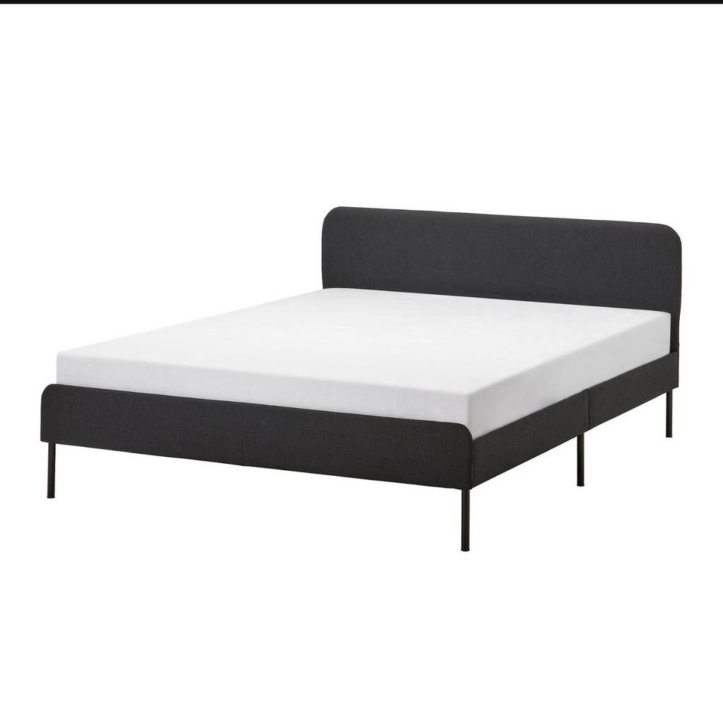 Blauw bedframe met dun matras (excl. schroeven), Huis en Inrichting, Slaapkamer | Bedden, Ophalen of Verzenden, Zo goed als nieuw