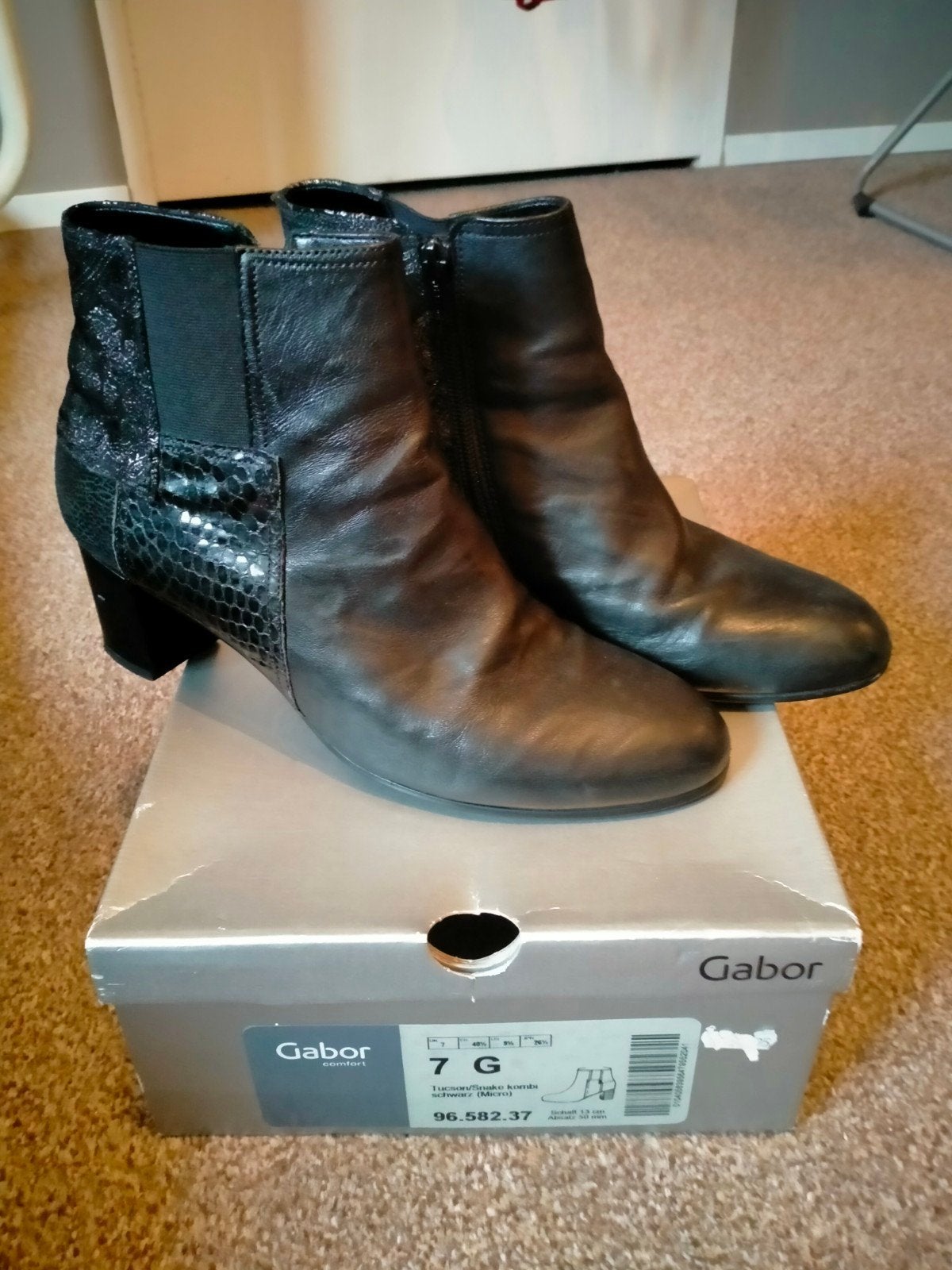 gabor laarzen, Kleding | Dames, Zwart, Lage of Enkellaarzen, Gabor, Ophalen of Verzenden
