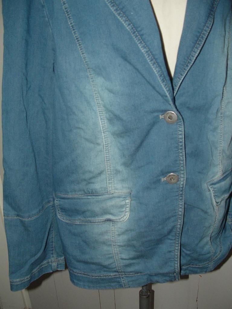 KjBrand stretch spijkerblazer, denim blazer maat 46, KjBrand, Blauw, Maat 46/48 (XL) of groter, Ophalen of Verzenden