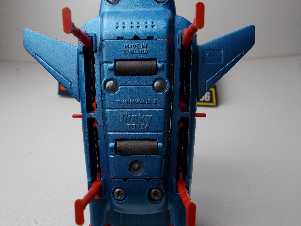 1975 Dinky Toys 106 THUNDERBIRDS 2 (Blauwe versie!) + DOOS!, Ophalen of Verzenden, Zo goed als nieuw, Overige typen, Dinky Toys