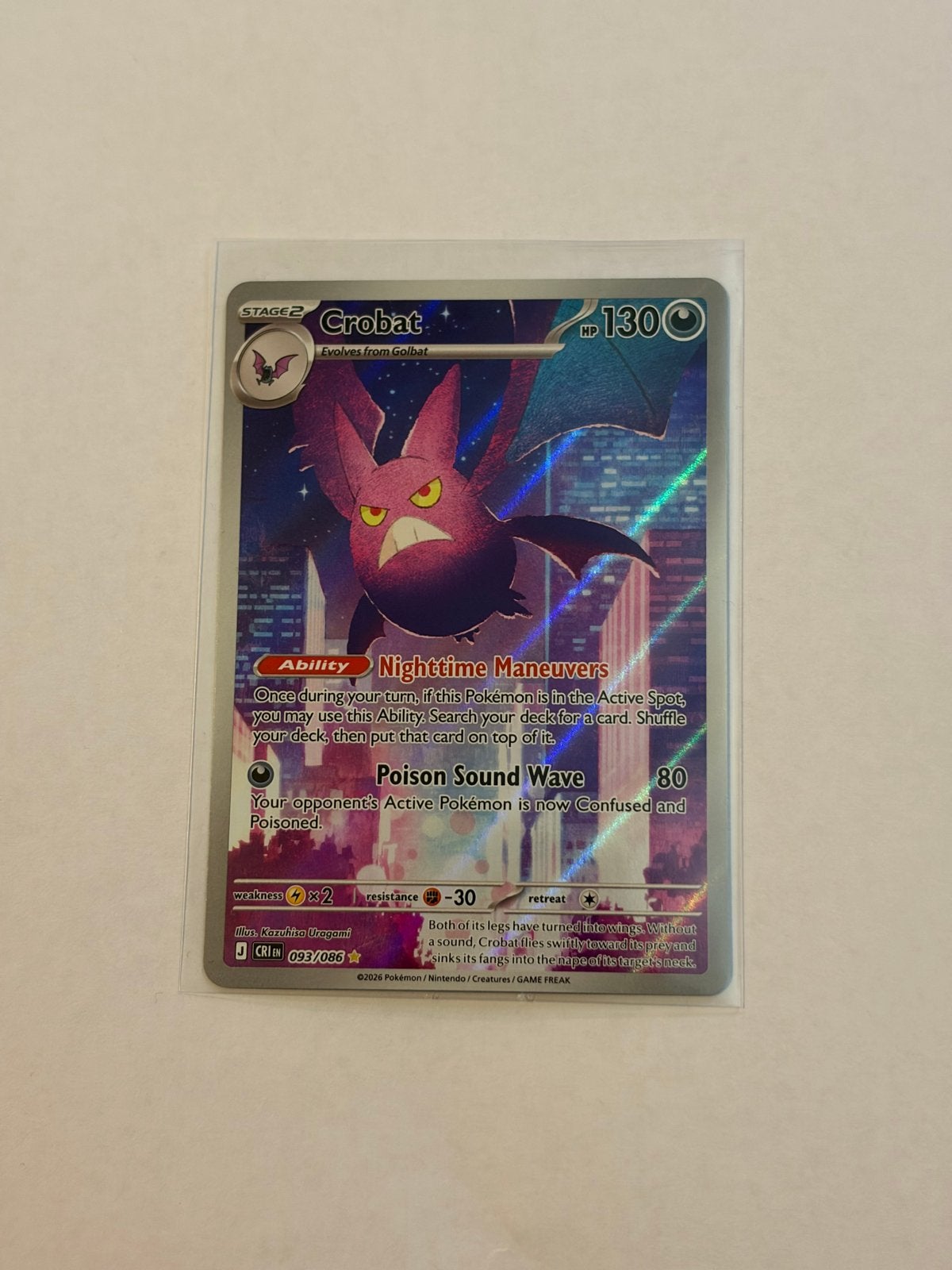 Crobat 093/086 - Pokemon Kaart, Ophalen of Verzenden, Zo goed als nieuw, Losse kaart