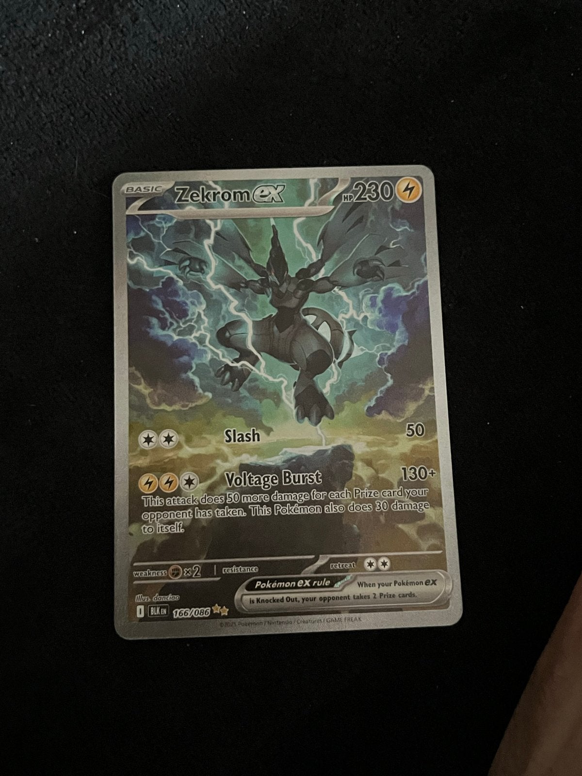 Zekrom ex SIR Black Bolt 166/086 NM Pokémon kaart, Ophalen of Verzenden, Zo goed als nieuw, Losse kaart, Foil
