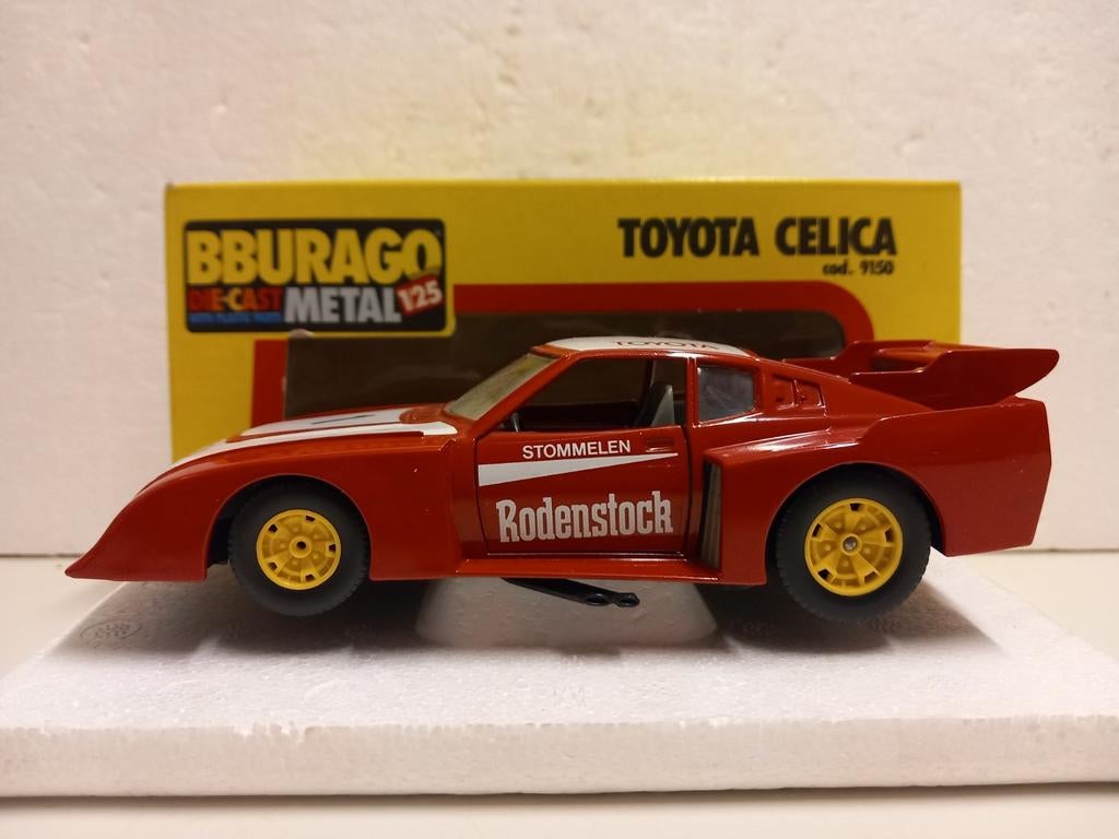 Bburago 1:24 Toyota Celica Rally Rodenstock rood, Hobby en Vrije tijd, Modelauto's | 1:24, Ophalen of Verzenden, Zo goed als nieuw