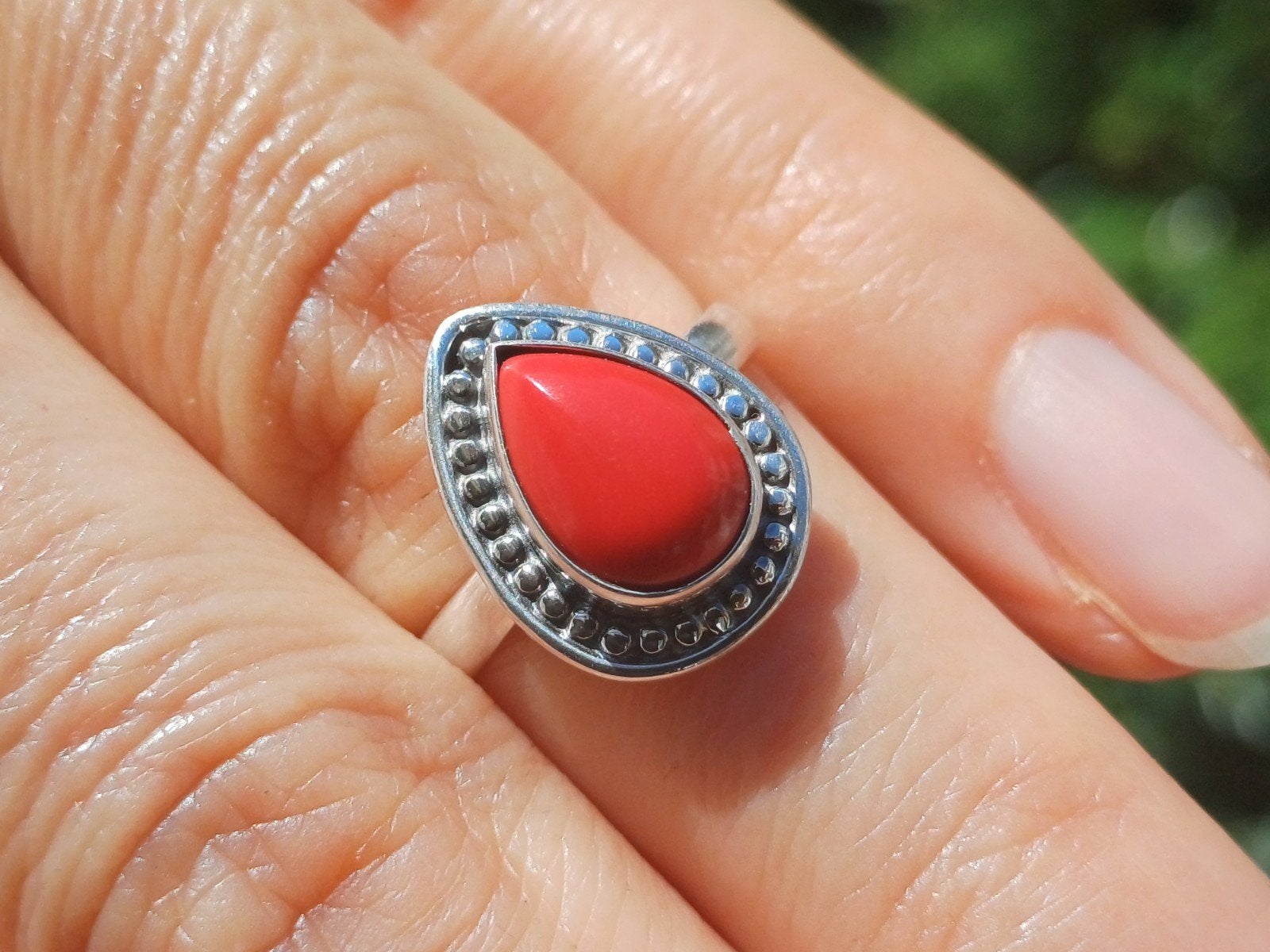 Vanoli 925 zilveren ring met koraal maat 16,25, Sieraden, Tassen en Uiterlijk, Ringen, Daiva1973@hotmail.com, Vanoli, Amsterdam