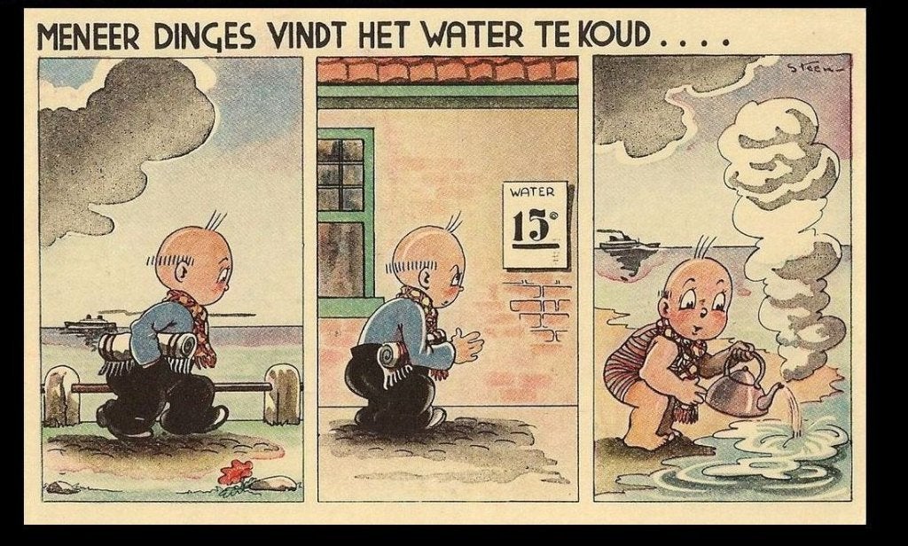 Pax Steen Meneer Dinges vind het water te koud T03, Ophalen of Verzenden, 1940 tot 1960, Ongelopen, Overige thema's