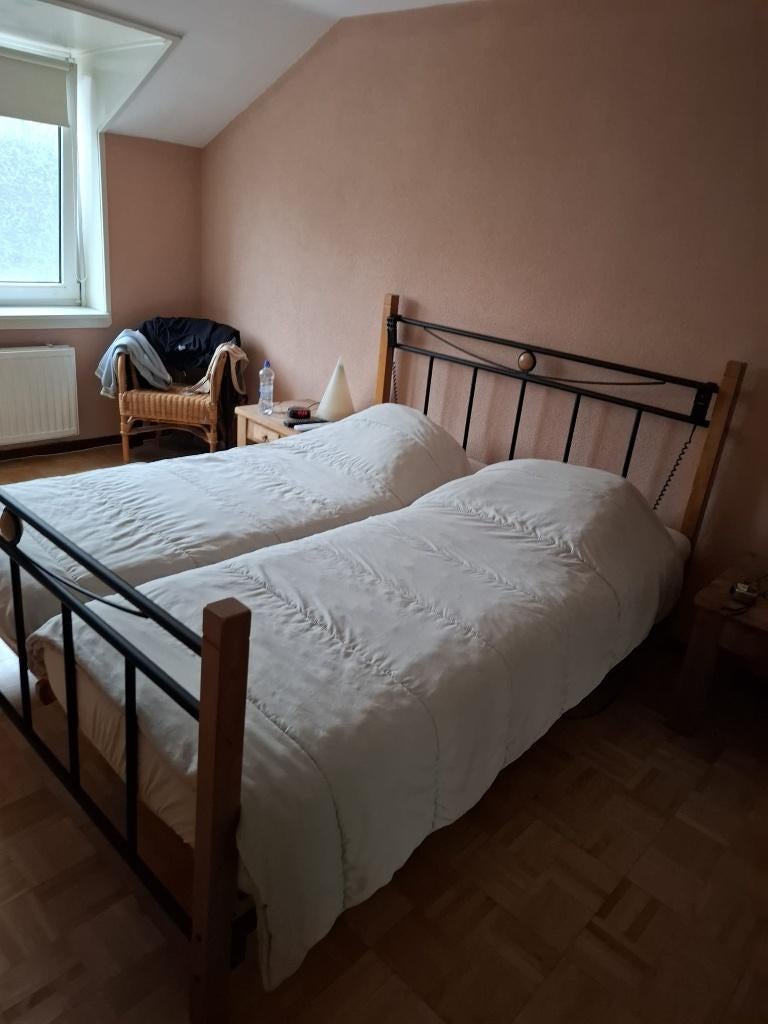 2 persoonsbed met electrisch verstelbare uiteinde, Ophalen, Zwart, Tweepersoons, 190 cm of minder