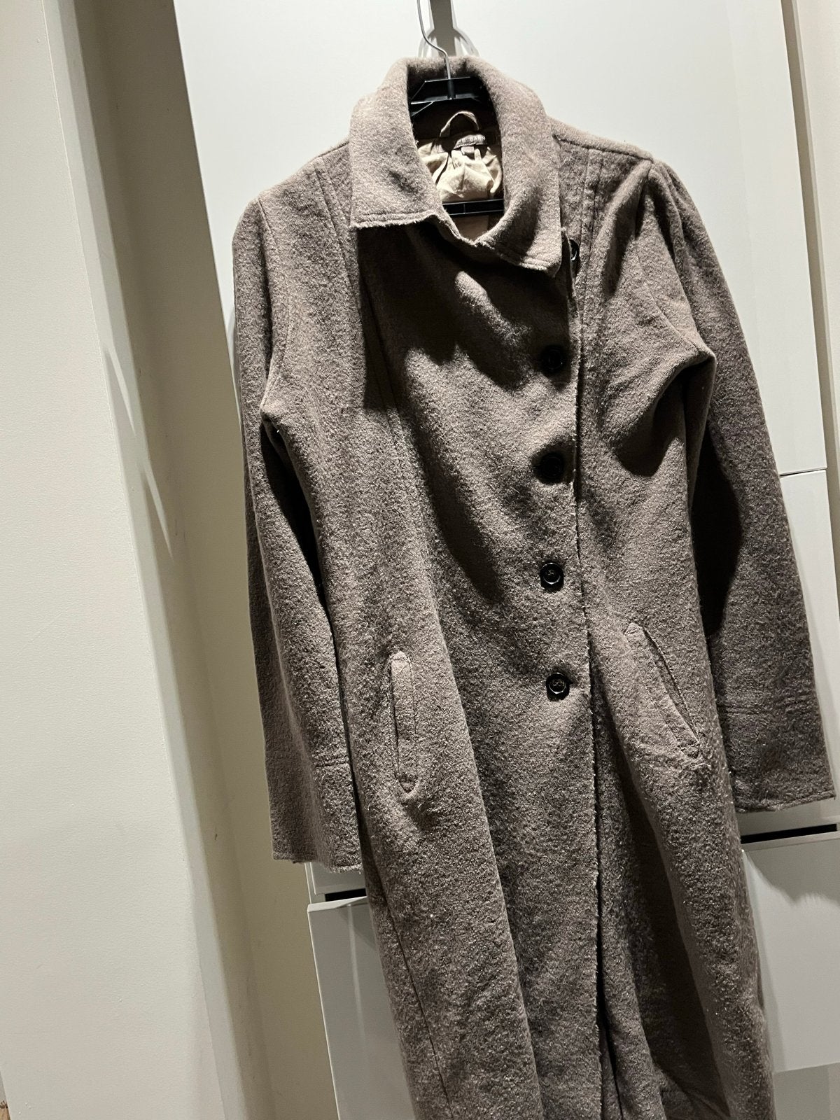 The Barn wollen jas vest maat L, Kleding | Dames, Jassen | Winter, Verzenden, Gedragen, Maat 42/44 (L), Bruin