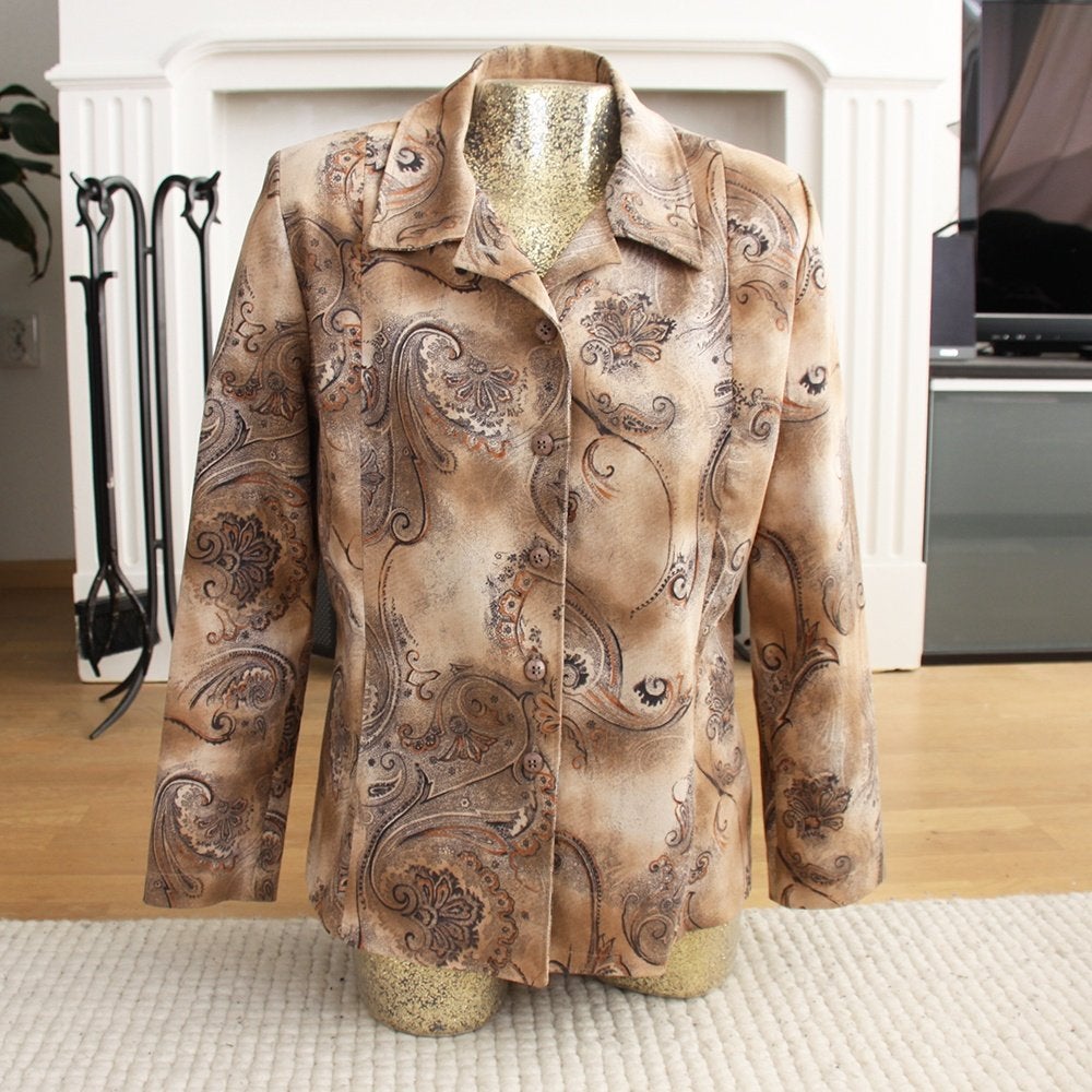 Bruin Jasje (L) € 15,-, Kleding | Dames, Jasjes, Kostuums en Pakken, Bruin, Maat 42/44 (L), Ophalen of Verzenden, Zo goed als nieuw