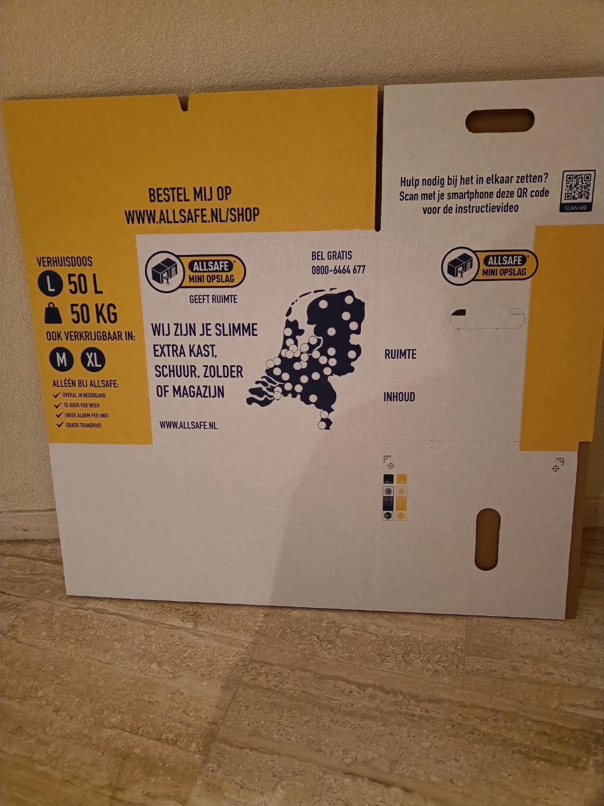 10 nog nieuwe verhuisdozen - Allsafe L (50L, 50kg), Doe-het-zelf en Verbouw, Kratten en Dozen, Ophalen, Doos, 40 tot 60 cm, 50 tot 75 cm