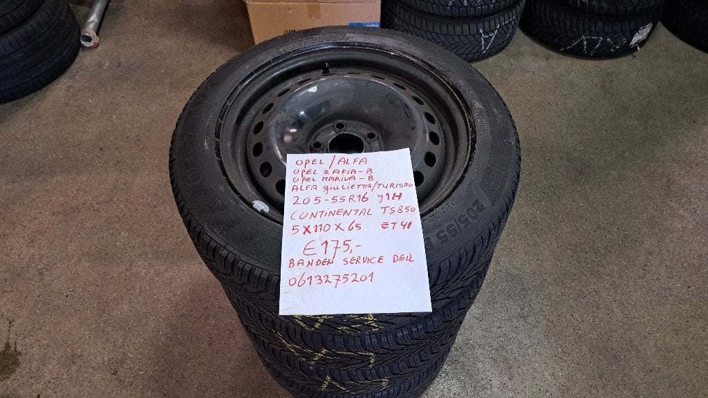 Banden set 16 inch Opel/Saab/Alfa 205/55R16 Continental, Auto-onderdelen, Ophalen, Gebruikt, Personenwagen, Saab