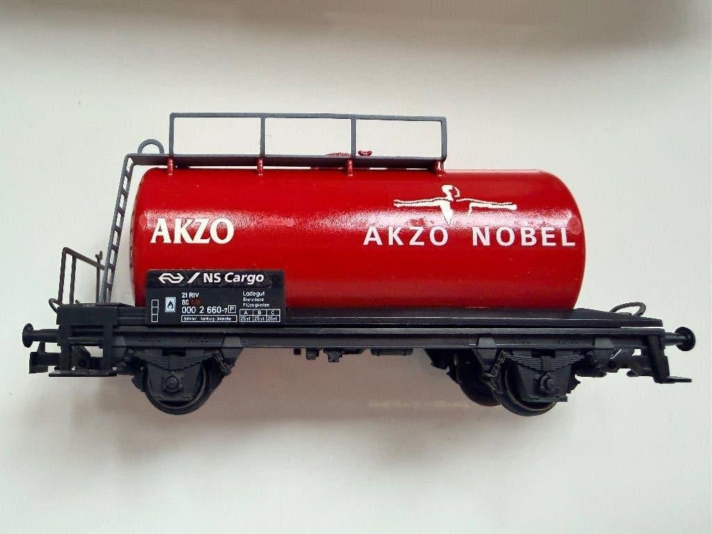 Märklin 4441  NS Cargo AKZO NOBEL ketelwagon, Ophalen, Wisselstroom, Gebruikt, Wagon