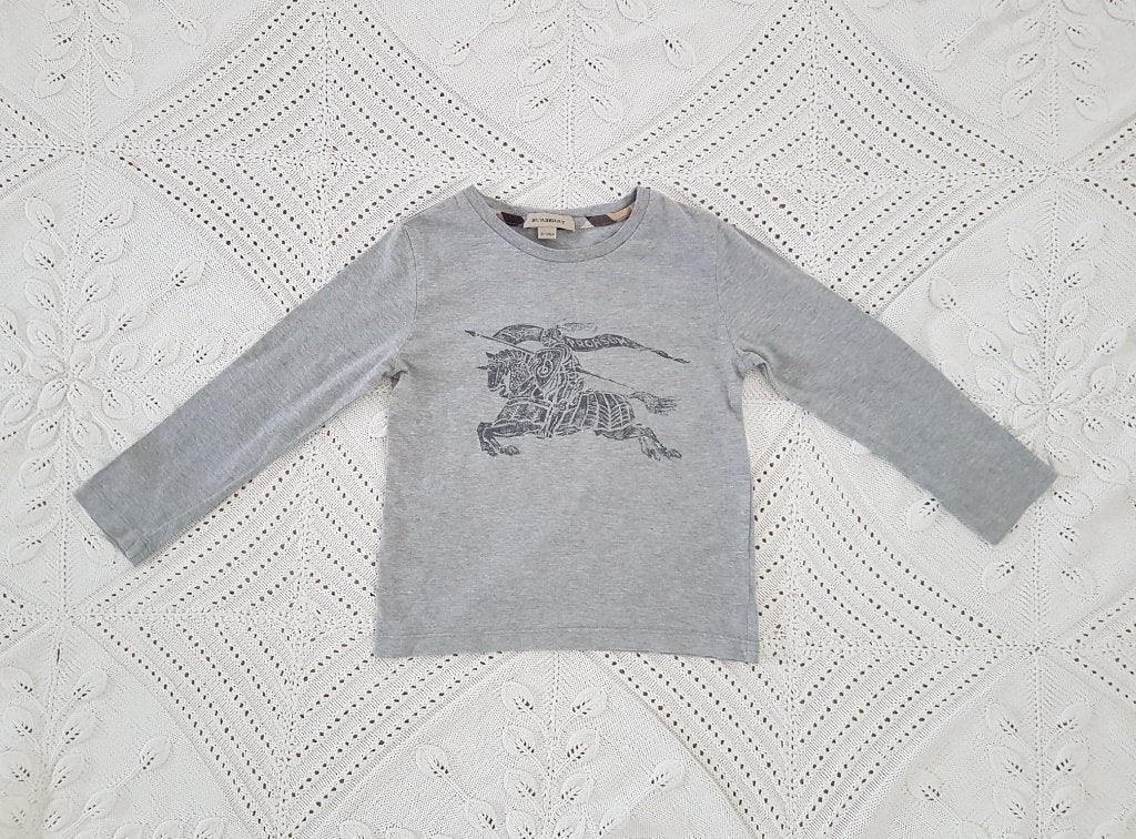 Burberry longsleeve grijs 110, Kinderen en Baby's, Verzenden, Zo goed als nieuw, Jongen of Meisje, Shirt of Longsleeve