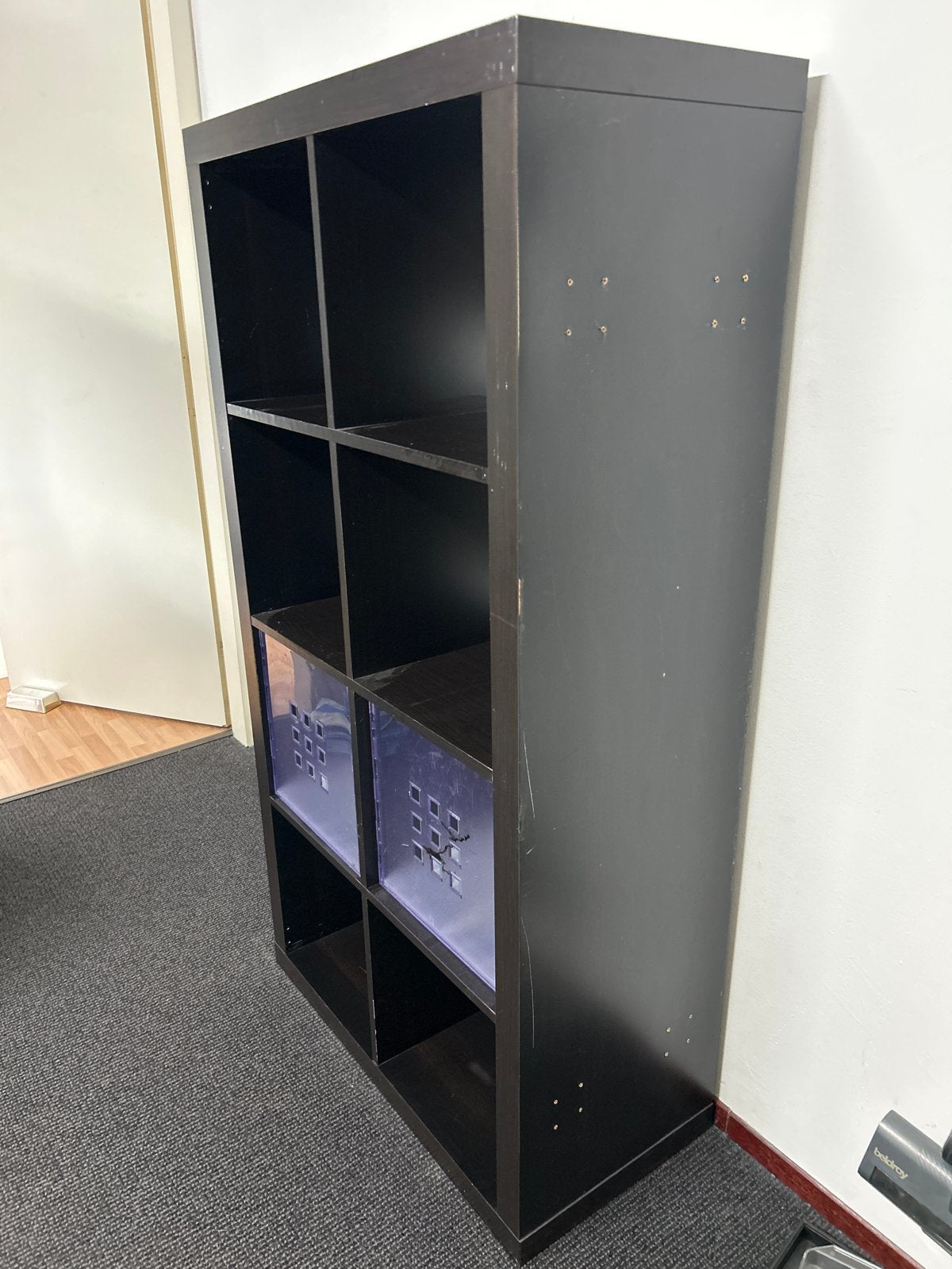 IKEA Zwartbruine Kallax kast met 8 vakken, Met plank(en), Gebruikt, 150 tot 200 cm, 25 tot 50 cm