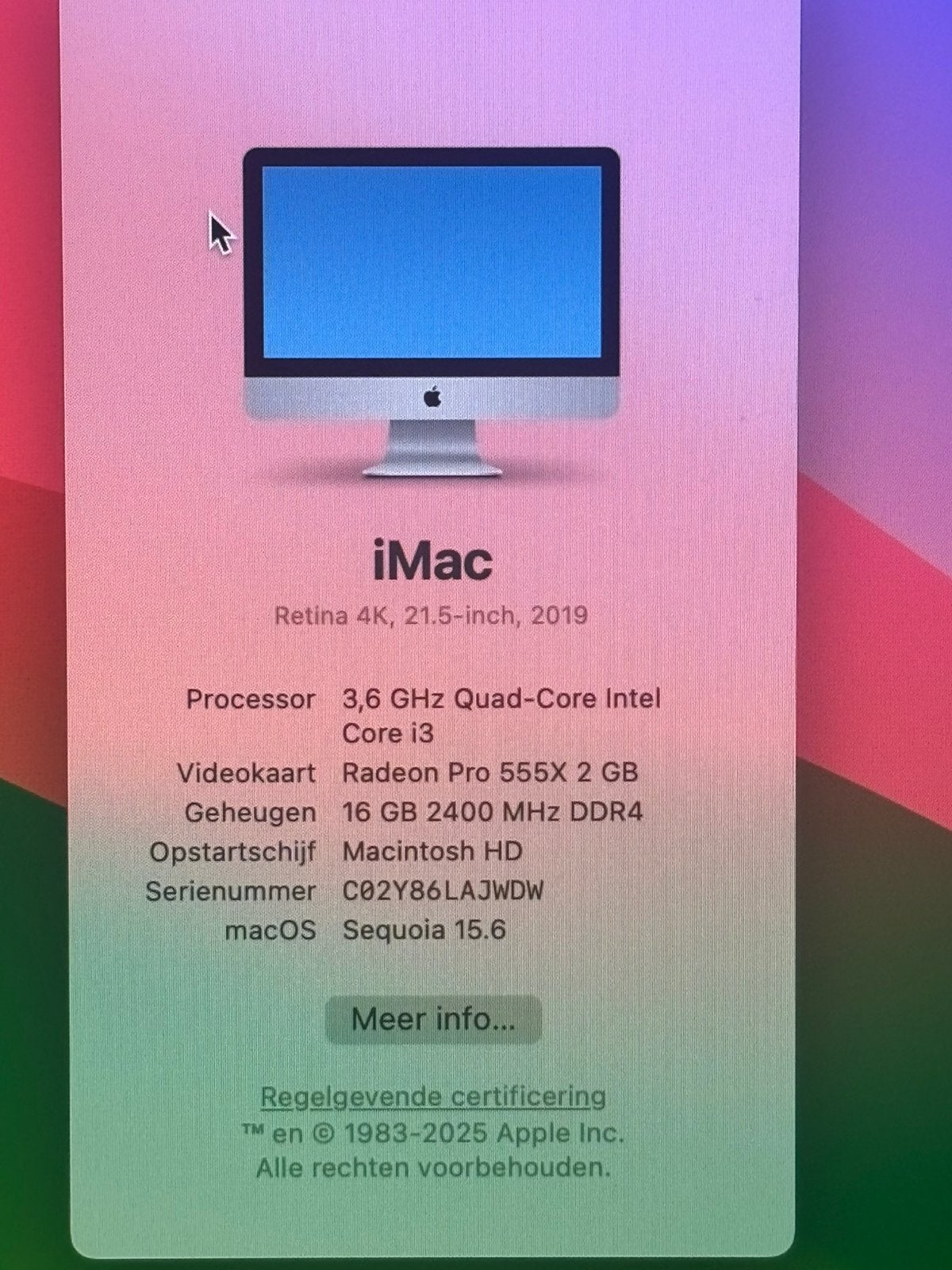 Apple iMac Desktop Computer met Magic Keyboard en Mouse, HDD, IMac, Ophalen of Verzenden, Zo goed als nieuw
