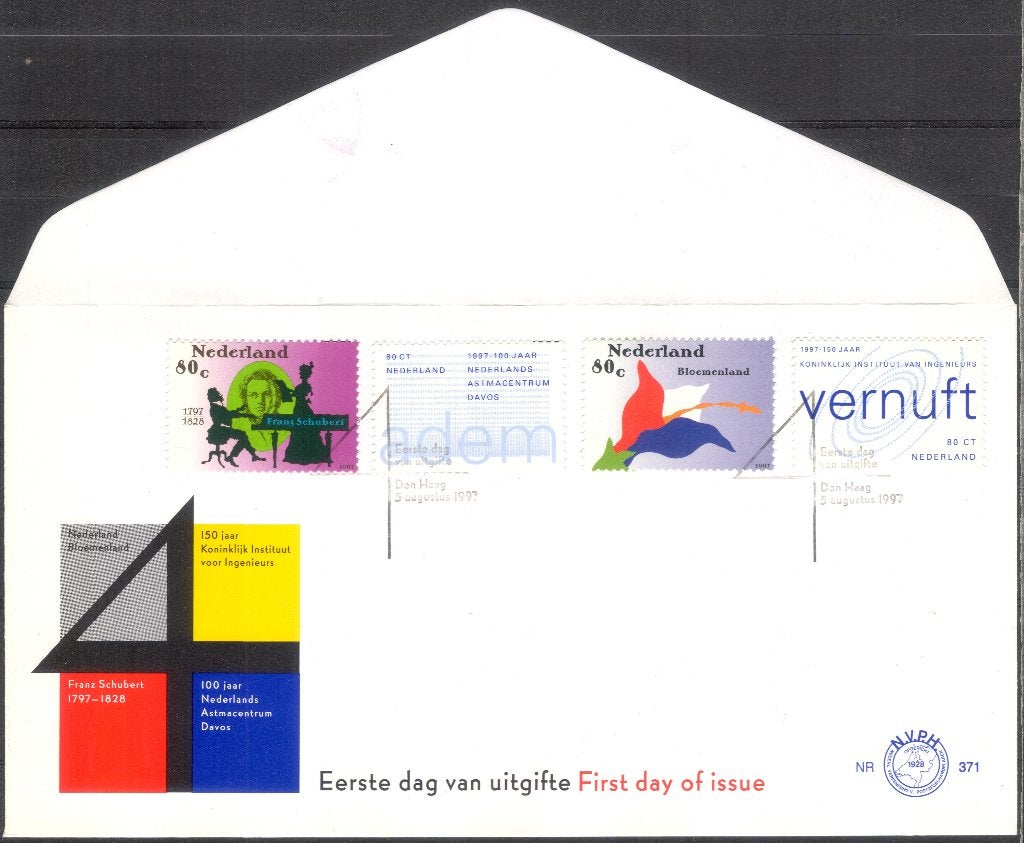 E371 - Schubert / astma / bloemen / ingenieurs, Postzegels en Munten, Postzegels | Eerstedagenveloppen, Verzenden, Onbeschreven