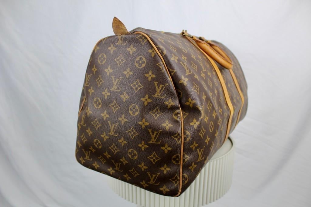 Louis Vuitton Keepall 55 - 1102, 40 tot 60 cm, 30 cm of meer, Gebruikt, Bruin