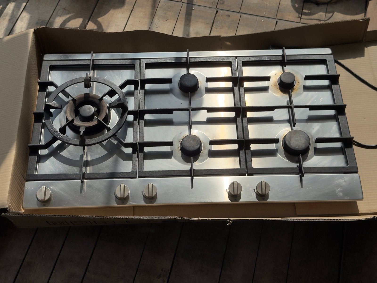 ATAG Gaskookplaat 5-pits RVS - Inbouwmaat 860x490mm, Ophalen, Gebruikt, Inbouw, Gas